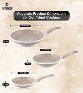 Best <b>Non</b> <b>Stick</b> Frying <b>Pan</b> Set of 3 with Heat Resistant Handle - Product Image 4