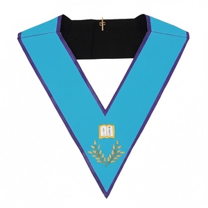 Collar de Orador Memphis-Misram con Insignia de Cuero Bordada, Cierre de Gancho y Bucle, Ecológico, para Ceremonia de la Logia Azul, Maestro Masón - Product Image 3