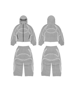 Conjunto Deportivo de Moda para Hombre, Pantalón Acampanado y Chaqueta con Capucha, 100% Nailon, Impermeable, con Malla Interior, Ropa Casual, Cortavientos - Product Image 3