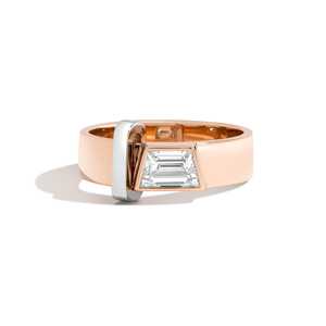 <b>Diamond</b> Wedding Band 14k 18k Solid Gold Men Trapezoid Lab Grown Bezel Set Matte Step Cut Anniversary <b>Ring</b> Manufacturer Wholesale - Product Image 1