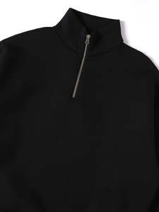 Sudadera con capucha de media cremallera para hombre de alta calidad, personalizada, de algodón, manga larga, ligera, tejido sólido, transpirable, de poliéster/algodón para otoño - Product Image 3