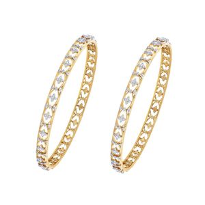 Product <b>Name</b>: Yellow Gold Lab Grown Diamond Marquise Motif Openwork Bangle - Product Image 2