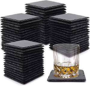Juego de posavasos rectangulares de piedra de carbón, gruesos y antideslizantes, para decoración de mesa - Product Image 5