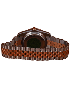 Montre de qualité supérieure, bracelet en acier inoxydable rond et cadran noir, mouvement quartz, pour homme, en stock. - Product Image 3