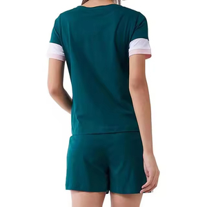 New Fashionable Women T-shirt and Shorts 2 Piece <b>Set</b> 100% Cotton Women's <b>Twin</b> <b>Sets</b> for Casual Wear Cheap Price shorts <b>Sets</b> - Product Image 3