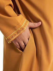 Top Quality Solid Color Ethnic Clothing Long Sleeve Kids Thobes Jubba Dress Cotton <b>Thobe</b> Comfortable Muslim Robe Kids Thobes - Product Image 5