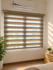 Persiana Enrollable Moderna con Diseño de Cebra, Doble Tira, Filtro de Luz, Reducción de Reflejos, para Ventanas de Dormitorio, Sala de Estar u Oficina - Product Image 1