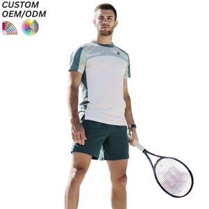 Ropa Deportiva Profesional para Hombre, Conjunto de Camiseta y Pantalones Cortos para Tenis, Logotipo Frontal, Secado Rápido, Transpirable, OEM, ODM, Venta al Por Mayor - Product Image 1