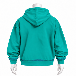 Teal Bouquet Flowers Hoodie Colorful Floral <b>Embroidery</b> Pullover <b>Sweatshirt</b> Kangaroo Pocket Oversized Casual Fashion Streetwear - Product Image 2