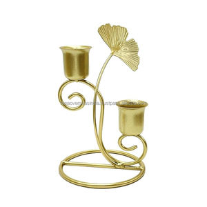 Portavelas de hierro con notas musicales decorativas vintage y flores con acabado dorado, ideal para fiestas y ambiente doméstico al mejor precio - Product Image 6