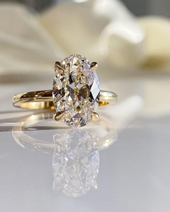 1 CT Teardrop Pear Cut Diamond Ring Lab Grown 14K Yellow Gold Floating Basket Setting Engagement Wedding Ring for Women - Product Image 2