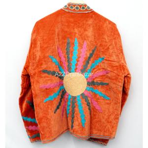 Indian Handmade <b>Women's</b> Boho <b>Velvet</b> Woven Eco-Friendly <b>Coat</b> New Design Large Winter Suzani Jacket Embroidered Elegant - Product Image 6