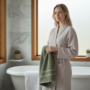 Serviette de toilette personnalisée avec logo, 100 % coton, ultra douce, séchage rapide, certifiée Oeko-Tex, luxe, hôtel, spa, salon, cadeau, vente en gros - Product Image 6