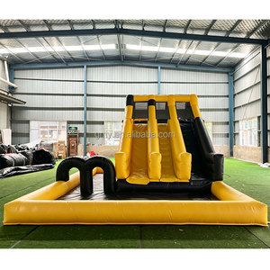 <span class=keywords><strong>Alquiler</strong></span> de Castillos Inflables Comerciales para Fiestas, Casa de Juegos Inflable Negra y Amarilla con Tobogán - Product Image 2