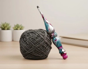 Smooth Resin <b>Crochet</b> Hook <b>Set</b> Ergonomic Handle Durable Material Knitting Needles for Sewing Craft Supplies - Product Image 3