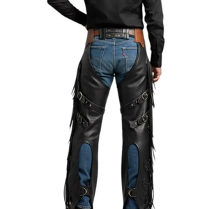 Durable High Quality Breathable Genuine Leather Western Chaps Riding Ready Customizable Options for <b>Men</b> - Product Image 2