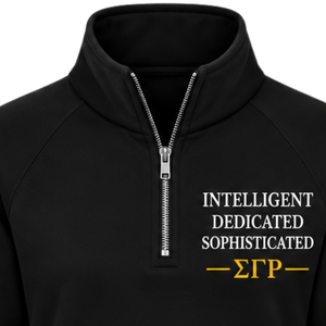 Sudadera con media cremallera negra personalizada con letras griegas Sigma Gamma Rho para mujer, estilo universitario, informal, de moda para hermandades. - Product Image 6