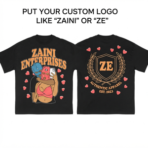 เสื้อยืดผู้ชายเรียบง่าย 240 GSM ผ้าฝ้ายพรีเมียม สีดำ ทรงโอเวอร์ไซส์ สกรีนลายตามสั่ง พิมพ์ลายแบบ DTF พิมพ์นูน ปักโลโก้ รับผลิตแบบ OEM ODM - Product Image 1