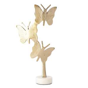 3 Butterfly Golden Sculpture <b>Figure</b> Aluminum Handmade Eco-Friendly Durable Contemporary Artistic Tabletop Decor for Living Room - Product Image 3