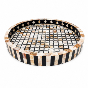 Mother of Pearl Inlay Serving Tray | Handmade Wooden Decor Tray | Ramadan Eid Arabic Home Decor Gift Luxury Kitchen Serving Tray - Product Image 2
