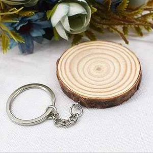 Porte-clés de luxe écologique personnalisable en bois et métal avec impression UV et gravure - Product Image 4