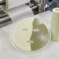 Masque facial en feuille de lyocell Y386 35gsm infusé à la Centella Asiatica, biodégradable, en fibres végétales de Cica, non tissé, sec