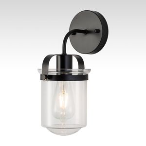 Lámpara de Pared Industrial Moderna de 1 Luz para Interiores, Pantalla de Vidrio Transparente, Portalámparas E26, Bombilla No Incluida, No se Puede Enviar al Extranjero - Product Image 2