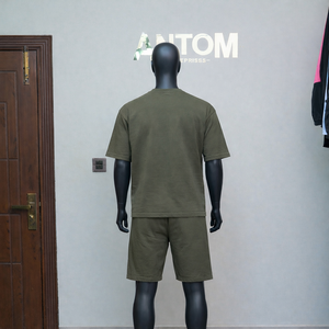 Ensemble short et haut décontracté personnalisable pour homme – Coton, bleu, imprimé assorti – Tendance, vente en magasin, OEM - Product Image 4