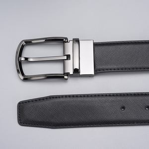 Ceinture en cuir véritable à boucle ardillon, double face réversible, pour hommes, vente en gros d'usine - Product Image 6