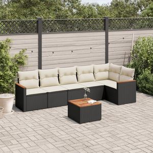 Conjunto de Sofás Modulares Grandes de Ratán PE Negro para Jardín, Elegante Colección de Muebles para Exteriores - Product Image 1