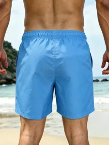 Pantalones Cortos de Playa para Hombre, Casuales, con Estampado de Palmeras Tropicales, con Cordón Ajustable, para Vacaciones, Rayas Azules y Blancas, Verano - Product Image 2