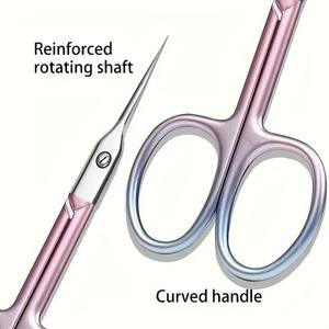 Ciseaux de précision en acier inoxydable - Un outil de beauté multifonctionnel pour les soins des sourcils et du maquillage, avec une poignée antidérapante - Product Image 6