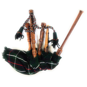 Gaita de celtas de madera marrón con funda de tartán real, cordón y caña incluidos, precio de fábrica, personalizada, estilo escocés de las Tierras Altas - Product Image 2