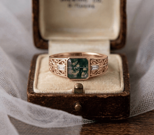 High End 18K PVD Gold Plated Emerald Red White Black Stone <b>Rings</b> Vintage <b>Crystal</b> Stones Stainless Steel Tarnish Free Jewelry - Product Image 1