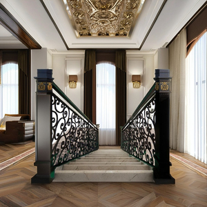 Rampe d'escalier moderne en fer forgé, design décoratif personnalisé, main courante noire d'intérieur, balustres ornementaux de luxe pour villa, résistant à la rouille - Product Image 3