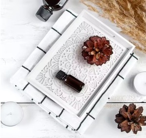 REHMAN CRAFT Single-Tier Bone Inlay Handpainted <b>Tray</b> Eco-Friendly Non-Toxic Portable Feature <b>Black</b> White Rectangle Shape <b>Serving</b> - Product Image 4