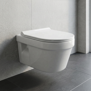 Crenza Rimless Wall Hung Toilet <b>Ceramic</b> WC <b>Pan</b> High End European Standard Bathroom Sanitary Ware Set - Product Image 5