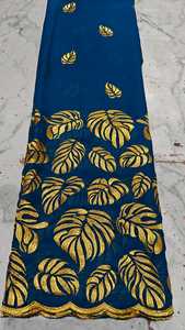 Tela de voile de algodón peinado de alta calidad, transpirable, bordada, tradicional, multicolor, túnica sudanesa para mujer, lafaya. - Product Image 5
