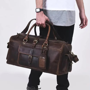 Bolsa de lona de cuero marrón: la combinación perfecta de estilo, durabilidad y funcionalidad. Bolsa de lona de cuero genuino de primera calidad. - Product Image 4