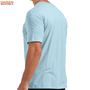 T-shirt décontracté en coton pour homme, respirant, à manches courtes, uni, personnalisation de la marque, fabricant en gros, approvisionnement en vrac - Product Image 3