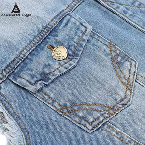Chaleco vaquero desgastado para hombre, sin mangas, corte ajustado, estilo casual, ropa urbana, venta al por mayor - Product Image 5