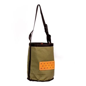 Sac à foin pour cheval vert olive, sac d'alimentation en toile durable, patch en cuir rectangulaire, sangle réglable, sac d'alimentation portable pour cheval - Product Image 2