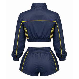 Conjuntos de cortavientos 2 en 1 para mujer 2026, personalizados, ligeros, transpirables, de invierno, estilo urbano, con cuello alto y cierre con cordón frontal - Product Image 3