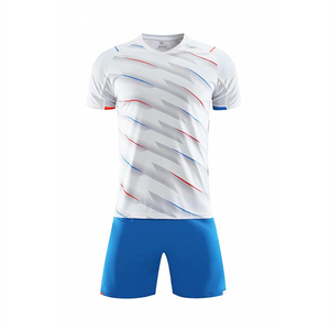 Ensemble de maillot de football unisexe blanc avec short noir, col en V, manches courtes, polyester respirant, vêtements de sport toutes saisons IRON MARK - Product Image 4
