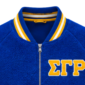 Chaqueta Bomber Reversible Personalizada de Sherpa para Mujer, Chaqueta Cálida de Forro Polar de la Hermandad Griega Sigma Gamma Rho, Ropa Casual de Invierno para Exteriores - Product Image 3