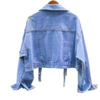 Veste Courte en Jean Personnalisée pour Femme, Style Y2K, Imprimé Floral Brodé, Boutonnée, Streetwear Hip Hop Décontracté, Coupe Ample, Écologique