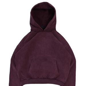 Vintage Sun Faded Distressed 100% Cotton French Terry <b>Hoodie</b> <b>Men</b> Drop Shoulder 500gsm Acid Washed Cropped Retro Print Pattern - Product Image 1