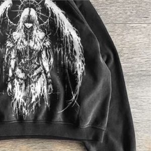 Sweat à capuche pour homme, style streetwear, effet vieilli et délavé vintage, en molleton épais, coupe ample à épaules tombantes - Product Image 5