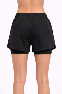 Shorts Deportivos de Mujer de Dos Capas para Correr, Ligeros, de Secado Rápido, con Forro de Compresión Interno y Bolsillo con Cierre - Product Image 3