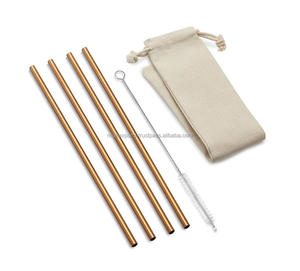 Pajitas de cobre de lujo ecológicas sostenibles para batidos, zumos, cócteles - Product Image 3